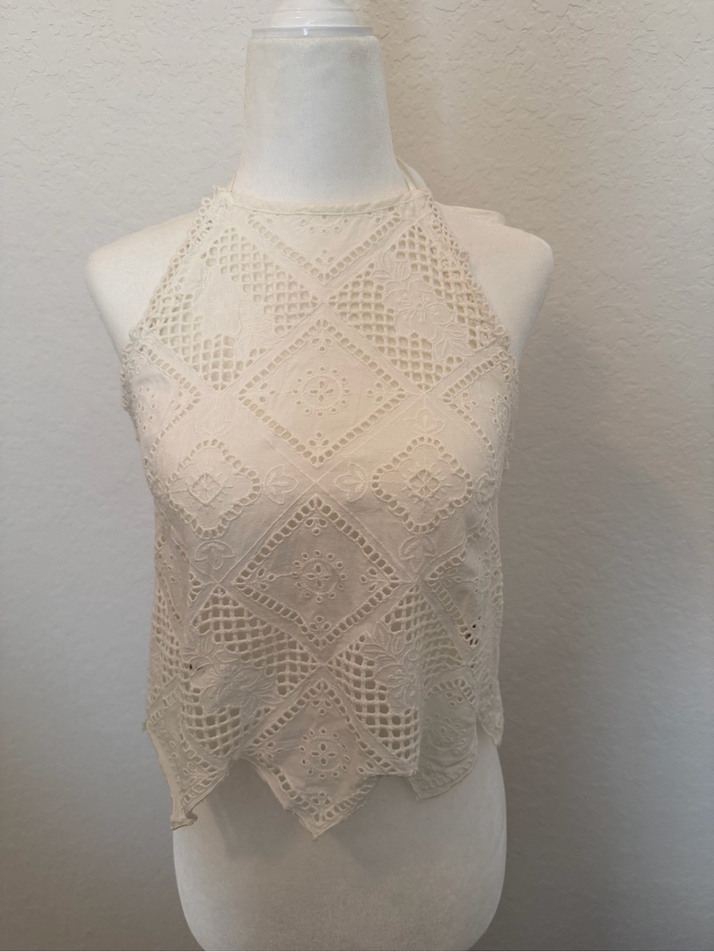 Free People Lace Halter Tank